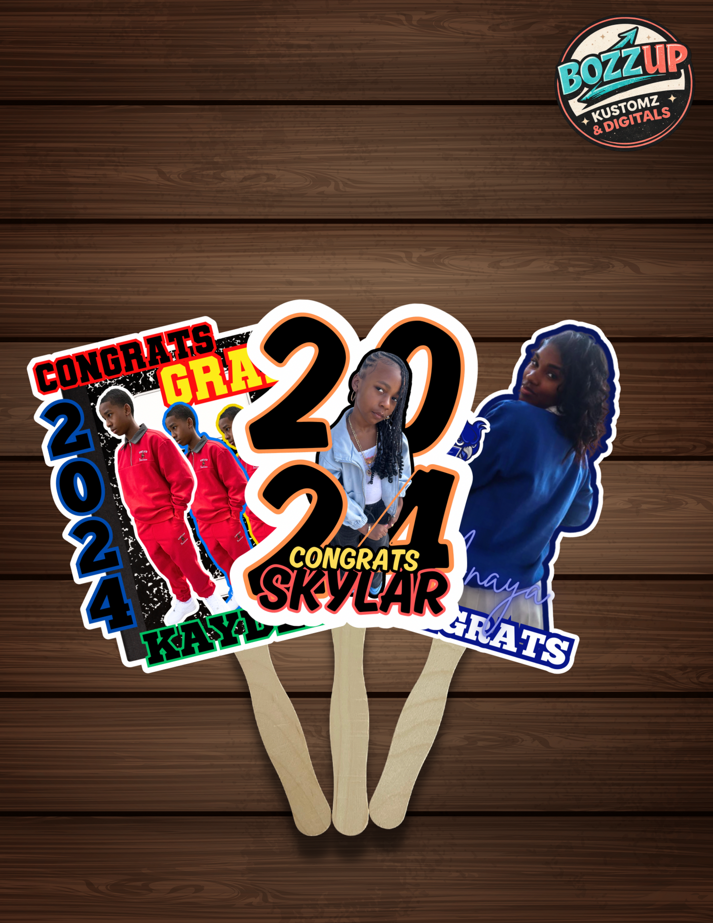 Custom Photo Hand Fans | Personalized Celebration Fans for Graduation, Memorials, Sports & Events