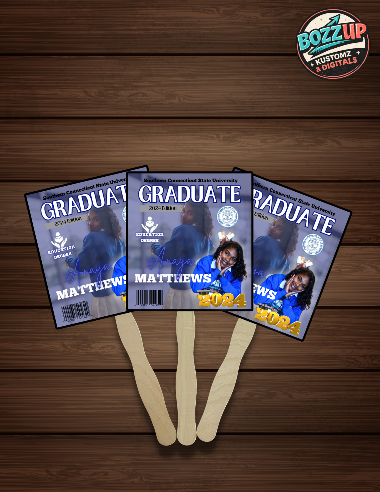 Custom Photo Hand Fans | Personalized Celebration Fans for Graduation, Memorials, Sports & Events