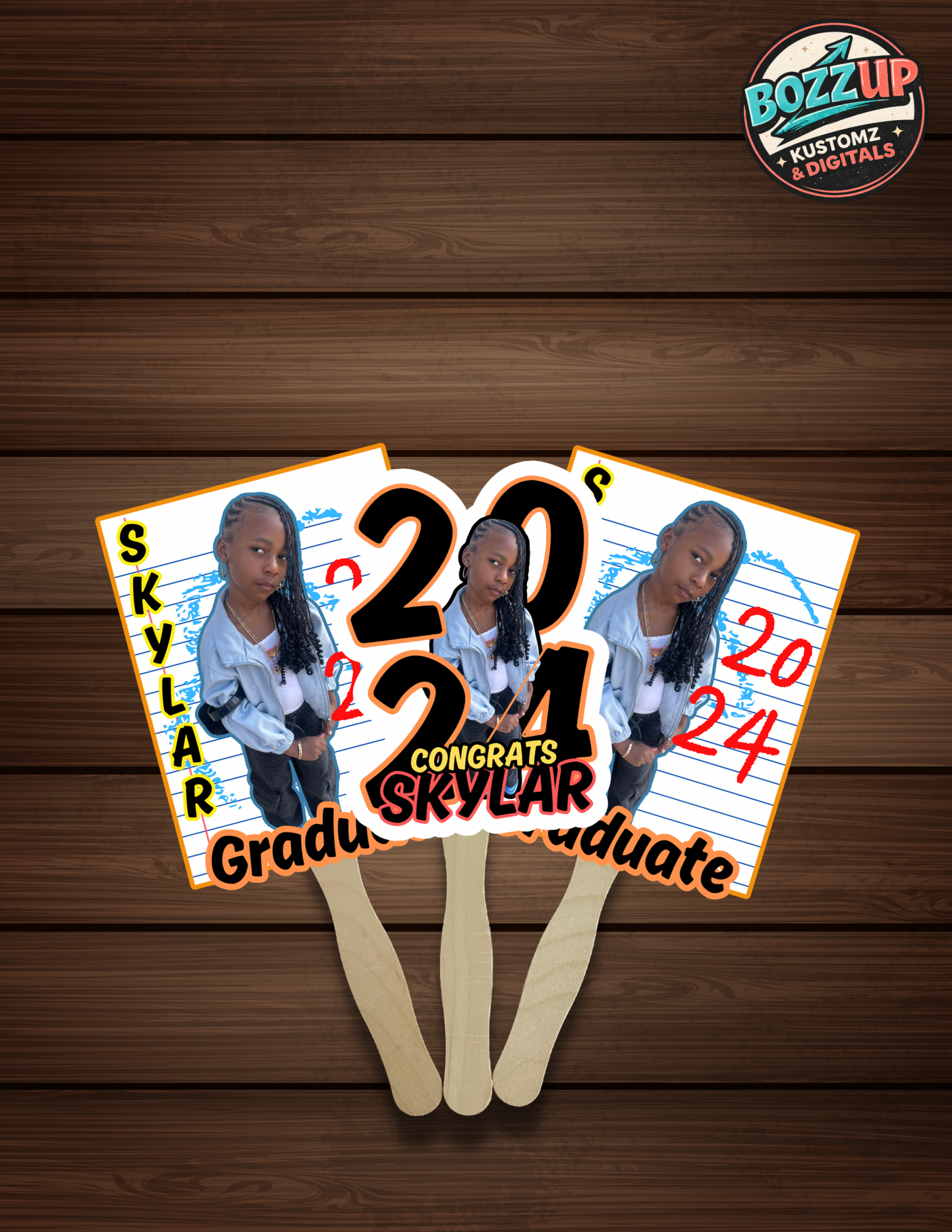 Custom Photo Hand Fans | Personalized Celebration Fans for Graduation, Memorials, Sports & Events